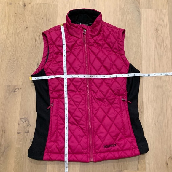 Marmot Kitzbuhel Quilted Vest Raspberry Pink & Black size Small - Picture 14 of 15